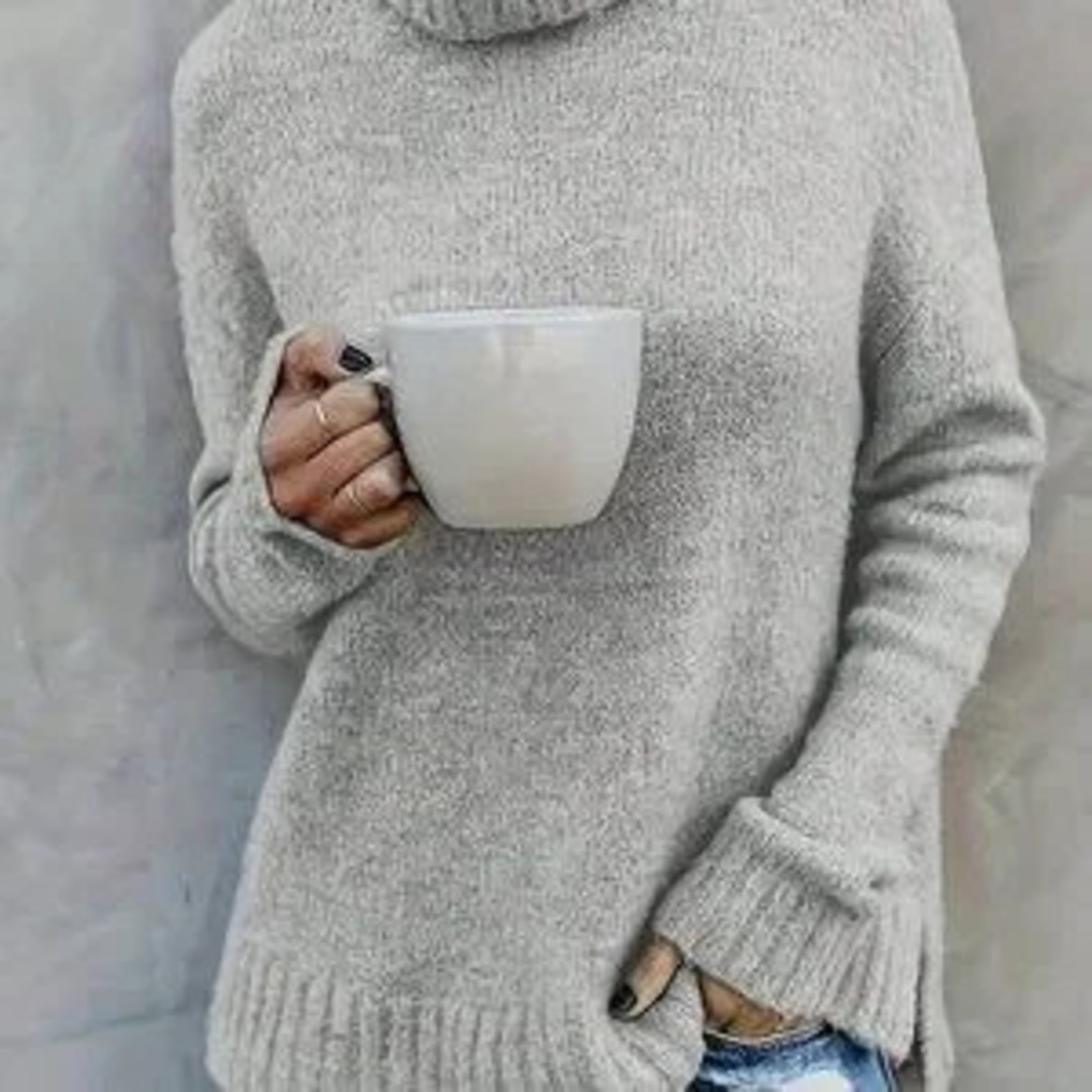 ZARA Gray Casual Women's Long Sleeve Knit Sweater